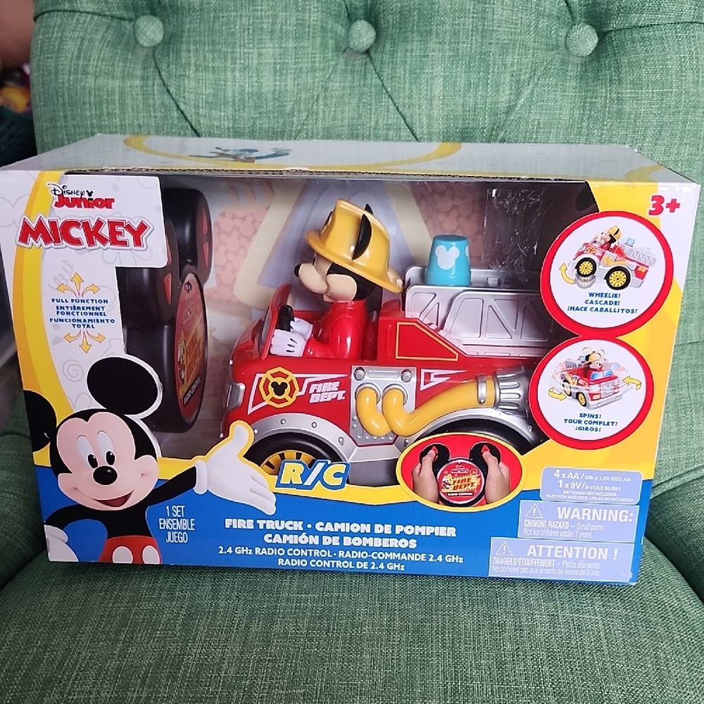 Disney Mickey R/C Fire Truck Toy - Red